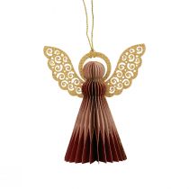 Produkt Anioł papierowy Dekoracja aniołka bożonarodzeniowego wino czerwone różowe W12cm 4szt