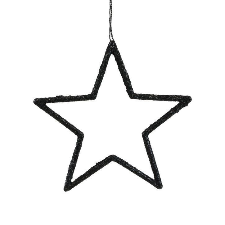 Produkt Ozdoba świąteczna zawieszka gwiazda czarna brokatowa 12cm 12szt