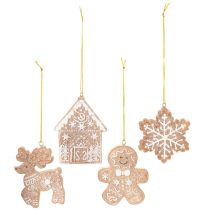 Produkt Ozdoby świąteczne, wzór miodownika, renifer, piernikowy ludzik, płatek śniegu, 7 cm, 4 sztuki