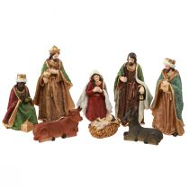 Produkt Zestaw figurek do szopki bożonarodzeniowej ręcznie malowanej żywicy poliestrowej 8-20cm 8 sztuk