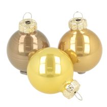 Produkt Zestaw mini bombek choinkowych, błyszczące wiszące kule, 3 cm, 22 sztuki