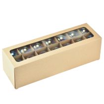 Produkt Szklana bombka świąteczna – perłowa, przezroczysta, z efektem opalizującym i metalowym wieszakiem 5 cm, 24 szt.