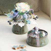 Produkt Szklana bombka świąteczna – perłowa, przezroczysta, z efektem opalizującym i metalowym wieszakiem, 5 cm, 24 sztuki