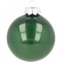 Bombki choinkowe szklane bombki choinkowe zielone matowe Ø6cm 24 sztuki