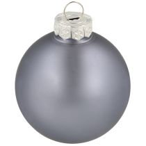 Produkt Zestaw szklanych bombek choinkowych 3 szt. – jasnoniebieski, niebieski, metaliczny niebieski i matowy z zawieszką 6 cm 24 szt.