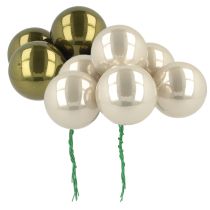 Produkt Bombka szklana lustrzana jagody oliwka srebro Ø40mm 32 szt.