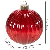 Produkt Bombki choinkowe, szklane, czerwone, 8cm, 12 szt.