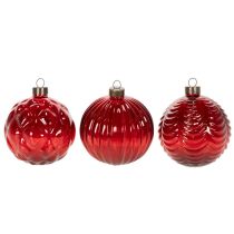 Produkt Bombki choinkowe, szklane, czerwone, 8cm, 12 szt.