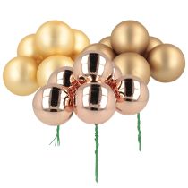 Produkt Bombka świąteczna ze szkła lustrzanego w kolorze różowego złota jagody Ø40mm 32 szt.