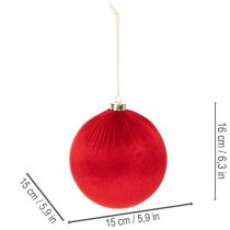 Produkt Duża czerwona bombka świąteczna do zawieszenia, 15 cm, 3 sztuki