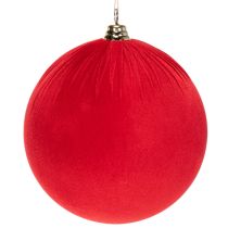 Produkt Czerwona aksamitna bombka świąteczna, duża dekoracyjna bombka do zawieszenia, 25 cm, 2 sztuki