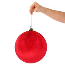 Produkt Czerwona aksamitna bombka świąteczna, duża dekoracyjna bombka do zawieszenia, 25 cm, 2 sztuki