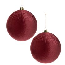 Produkt Duża, czerwona aksamitna ozdoba choinkowa do zawieszenia, 25 cm, 2 sztuki