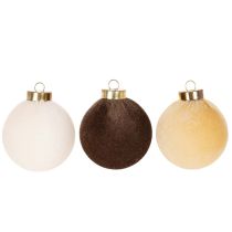 Produkt Bombki choinkowe, aksamitne, mix ciepłych kolorów, 8 cm, 12 sztuk