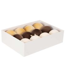Produkt Bombki choinkowe, aksamitne, mix ciepłych kolorów, 8 cm, 12 sztuk