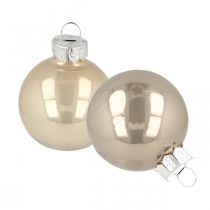 Produkt Bombki choinkowe, mini bombki choinkowe, mix dekoracji świątecznych beż/masa perłowa W4,5cm Ø4cm prawdziwe szkło 24 szt.