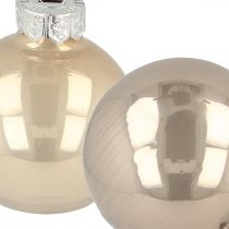 Produkt Bombki choinkowe, mini bombki choinkowe, mix dekoracji świątecznych beż/masa perłowa W4,5cm Ø4cm prawdziwe szkło 24 szt.