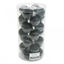 Produkt Mini bombka choinkowa, mieszanka dekoracji choinkowych, bombki czarne H4,5cm Ø4cm prawdziwe szkło 24 szt.