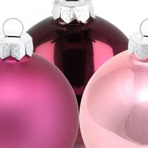 Produkt Kule świąteczne, ozdoby choinkowe, kule szklane fioletowe H8,5cm Ø7,5cm prawdziwe szkło 12szt.
