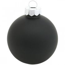 Produkt Mini bombka choinkowa, mieszanka dekoracji choinkowych, bombki czarne H4,5cm Ø4cm prawdziwe szkło 24 szt.