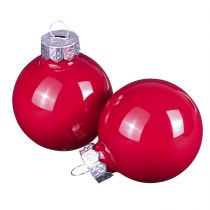 Produkt Bombki choinkowe szklane bombki w kolorze czerwonym Ø4cm 24 szt