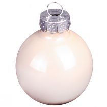 Produkt Szklane bombki choinkowe, mini jagodowe beżowo-różowe, Ø3cm, 22 sztuki