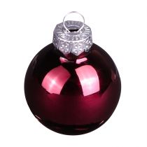 Produkt Szklane bombki choinkowe, mini jagodowe beżowo-różowe, Ø3cm, 22 sztuki