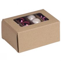 Produkt Szklane bombki choinkowe, mini jagodowe beżowo-różowe, Ø3cm, 22 sztuki