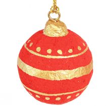 Produkt Bombki papierowe papier mache do zawieszenia czerwone Ø5,5cm 4 szt