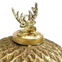 Bombki świąteczne renifery vintage ozdoby choinkowe złote Ø12cm 2szt
