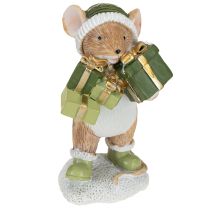 Produkt Dekoracja świąteczna myszki myszka zielono-brązowa wys. 8cm 2 szt.