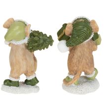 Produkt Dekoracja świąteczna myszki myszka zielono-brązowa wys. 8cm 2 szt.