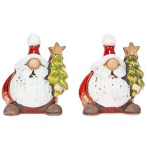 Produkt Figurka Świętego Mikołaja z ozdobą choinkową, 7cm, 2 sztuki