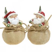Produkt Figura dekoracyjna Święty Mikołaj w worku Dekoracja świąteczna Ø8cm/W13cm 2 sztuki