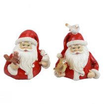 Figurki świąteczne Święty Mikołaj ze zwierzętami 10x7x9cm 2szt