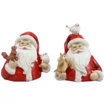 Figurki świąteczne Święty Mikołaj ze zwierzętami 10x7x9cm 2szt