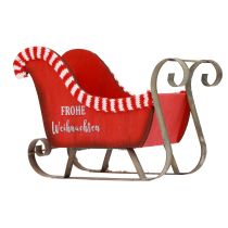 Produkt Sanie świąteczne drewno metal czerwony Wesołych Świąt Dł. 26cm