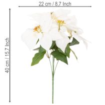 Produkt Sztuczna gwiazda betlejemska, biała, duży kwiat, roślina ozdobna, 40 cm