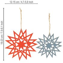 Produkt Gwiazda bożonarodzeniowa drewniana ozdoba do zawieszenia Ø12/15cm 8 szt.