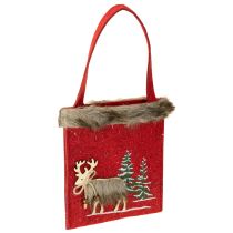 Produkt Torba świąteczna czerwona z futerkiem 15,5cm x 18cm 3 szt