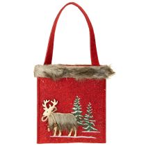 Produkt Torba świąteczna czerwona z futerkiem 15,5cm x 18cm 3 szt