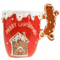 Produkt Kubek bożonarodzeniowy Merry Christmas czerwony ceramiczny wys. 10,5 cm
