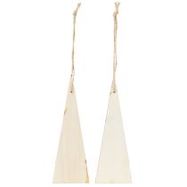 Produkt Drewniane, dekoracyjne zawieszki w kształcie krasnali, idealne na świąteczne dekoracje