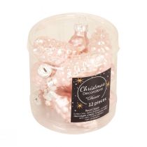 Produkt Szklany rożek bożonarodzeniowy Różowy szklany rożek Świąteczny 6,5cm 10szt