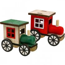 Produkt Świąteczna dekoracja kolejki kolejowej drewniana lokomotywa wys. 7,5 cm 4 sztuki