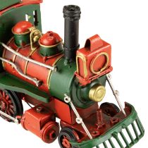 Produkt Pociąg świąteczny, czerwona metalowa lokomotywa dekoracyjna z choinką 20cm