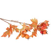 Produkt Sztuczna gałązka głogu z liśćmi i owocami, 62 cm