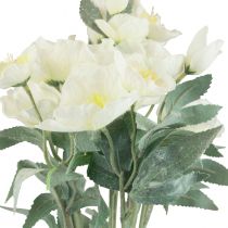 Białe świąteczne róże Sztuczne świąteczne kwiaty matowe dł. 40 cm