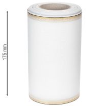 Produkt Biała wstążka do wieńca z mory ze złotym perłowym brzegiem, 175 mm - Elegancka wstążka do dekoracji i florystyki