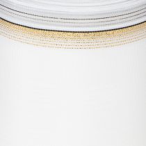 Produkt Biała wstążka do wieńca z mory, z perłowym brzegiem i wiązaniem z tafty, wstążka ozdobna, wstążka żałobna, szerokość 100 mm, długość 25 m